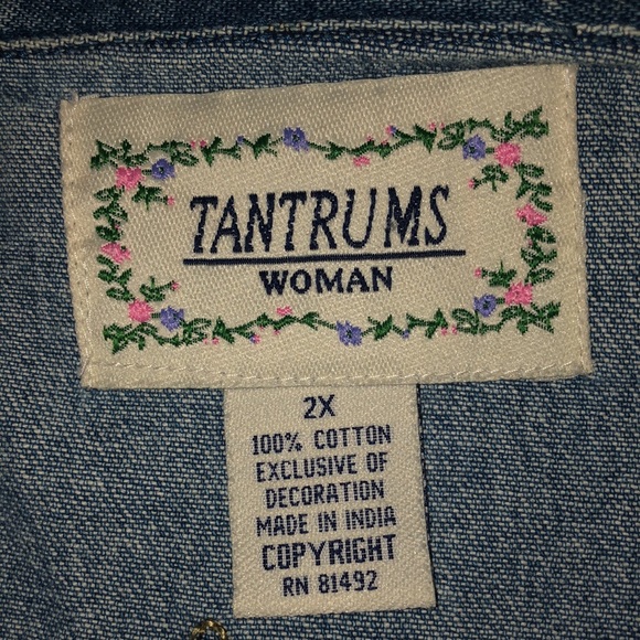 Tantrums embroidered denim jacket 2X - Picture 9 of 9